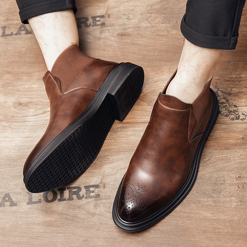 Men Formal Wear With Boots - Los zapatos de cuero de caña