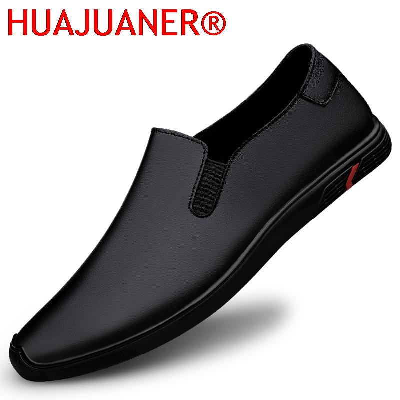 Men Formal Wear All Black - Zapatos de cuero genuino, mocasines para