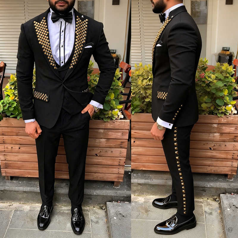 Men Formal Wear Modern - Traje de Novio Moderno con Cuello