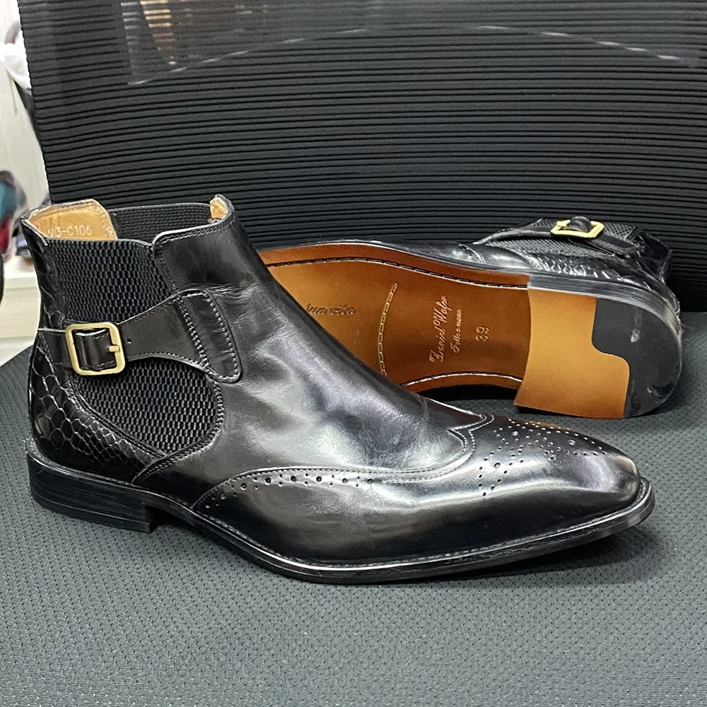 Botines de cuero de vaca real  - Men Formal Wear With Boots reseña y precio